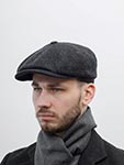 Кепка STETSON арт. 6840529 HATTERAS EF WOOL HERRINGBONE (черный)